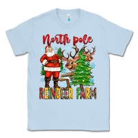 Dusty Blue north pole reindeer farm Classic Tee - Zillion Design Studio