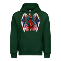 Forest Green Angel Wing Lady of Guadalupe 4th of July Urban Hoodie - Jasminsmagicworld