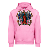 Fuchsia Pink Angel Wing Lady of Guadalupe 4th of July Urban Hoodie - Jasminsmagicworld