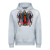 Heather Grey Angel Wing Lady of Guadalupe 4th of July Urban Hoodie - Jasminsmagicworld