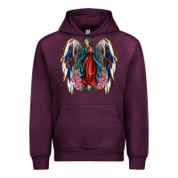 Mauve Wine Angel Wing Lady of Guadalupe 4th of July Urban Hoodie - Jasminsmagicworld