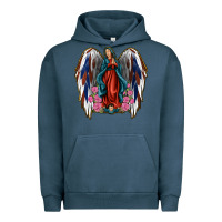 Pigment Midnight Navy Angel Wing Lady of Guadalupe 4th of July Urban Hoodie - Jasminsmagicworld