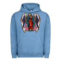 Pigment Pebble Blue Angel Wing Lady of Guadalupe 4th of July Urban Hoodie - Jasminsmagicworld