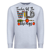 Heather Grey teacher of the wild things Premium Sweatshirt - CowhideDigitalArt