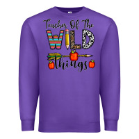 Purple teacher of the wild things Premium Sweatshirt - CowhideDigitalArt