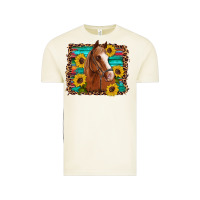 Vintage Arctic horse sunflowers turquoise wooden serape leopard Vintage Tee - Artiststas
