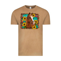 Vintage Camel horse sunflowers turquoise wooden serape leopard Vintage Tee - Artiststas
