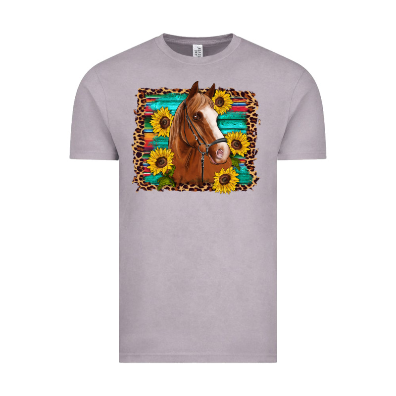 Horse Sunflowers Turquoise Wooden Serape Leopard Vintage Tee by Artiststas | Teevron