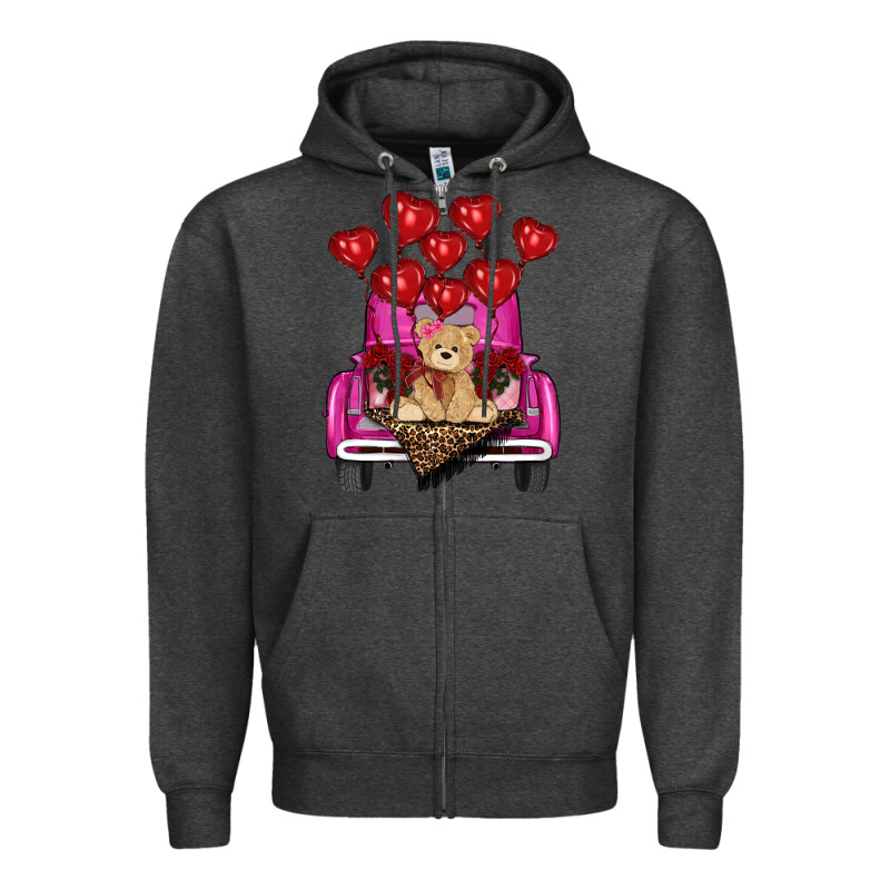 Valentine's Day Tedybear Truck Zipper Hoodie by RanaPortraitStore | Teevron