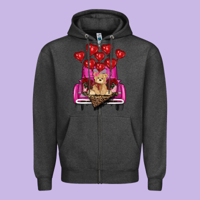 Zipper Hoodie Valentine's day tedybear truck