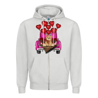 Dove Grey Valentine's day tedybear truck Zipper Hoodie - RanaPortraitStore