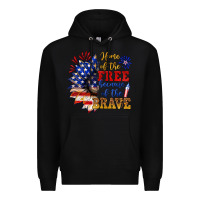 Black home of the free because of the brave Premium Hoodie - NancyCooperArtShop