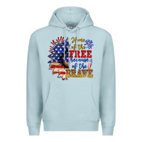 Blue Mist home of the free because of the brave Premium Hoodie - NancyCooperArtShop