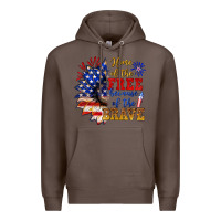 Coffee home of the free because of the brave Premium Hoodie - NancyCooperArtShop