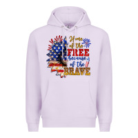 Lilac home of the free because of the brave Premium Hoodie - NancyCooperArtShop