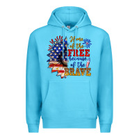 Ocean Blue home of the free because of the brave Premium Hoodie - NancyCooperArtShop
