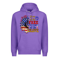Purple home of the free because of the brave Premium Hoodie - NancyCooperArtShop