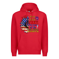 Red home of the free because of the brave Premium Hoodie - NancyCooperArtShop