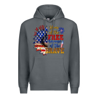 Rock home of the free because of the brave Premium Hoodie - NancyCooperArtShop
