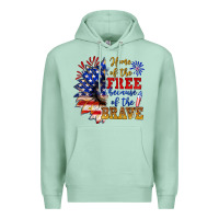 Seafoam home of the free because of the brave Premium Hoodie - NancyCooperArtShop