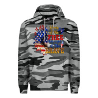 Slate Camo home of the free because of the brave Premium Hoodie - NancyCooperArtShop