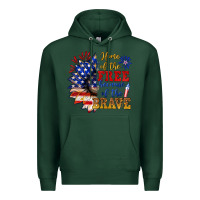 Sports Green home of the free because of the brave Premium Hoodie - NancyCooperArtShop