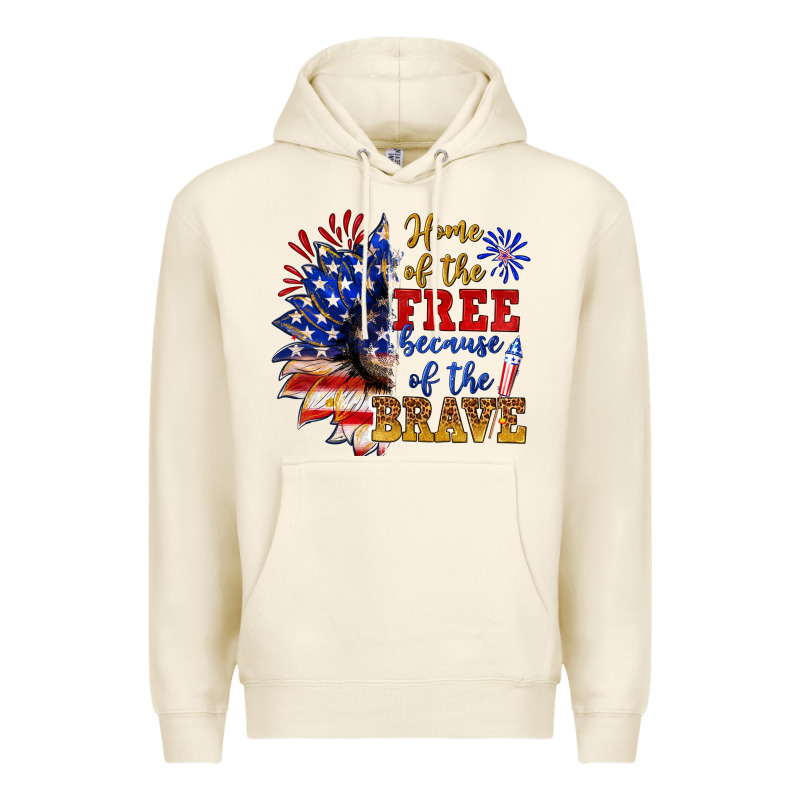 Home Of The Free Because Of The Brave Premium Hoodie by NancyCooperArtShop | Teevron