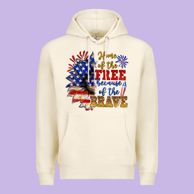 Home Of The Free Because Of The Brave Premium Hoodie Designed By Nancycooperartshop