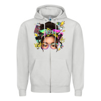 Dove Grey 90s messy bun Zipper Hoodie - texasbilliewilder