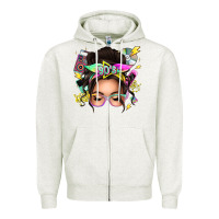Oatmeal Heather 90s messy bun Zipper Hoodie - texasbilliewilder