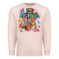 Pale Pink Easter Day He lives Premium Sweatshirt - OliviaCreatesArt
