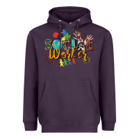 Plum social worker Heavyweight Hoodie - Zillion Design Studio