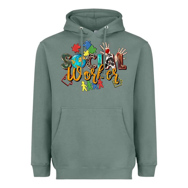 Social Worker Heavyweight Hoodie by Zillion Design Studio | Teevron