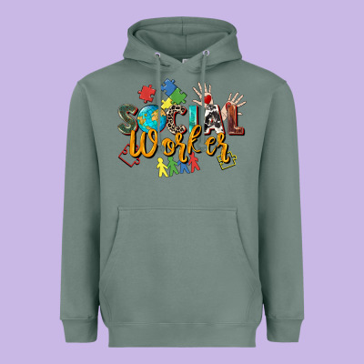 Social Worker Heavyweight Hoodie Designed By Zillion Design Studio