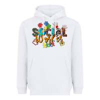 White social worker Heavyweight Hoodie - Zillion Design Studio