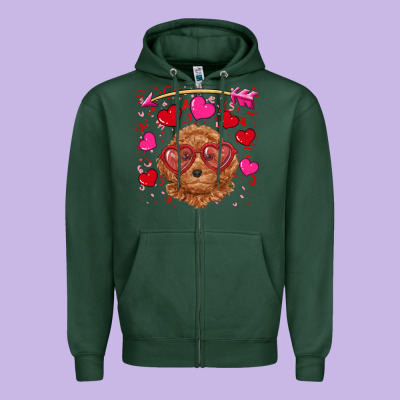 Zipper Hoodie valentine's day toy poodle