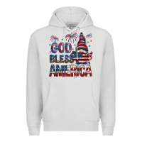 Dove Grey god bless america Premium Hoodie - NancyCooperArtShop