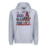 Heather Grey god bless america Premium Hoodie - NancyCooperArtShop