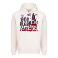 Pale Pink god bless america Premium Hoodie - NancyCooperArtShop