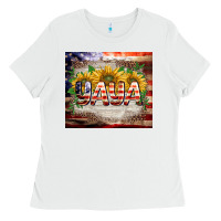 White patriotic yaya tumbler Ladies Tee - BarkalooDesign