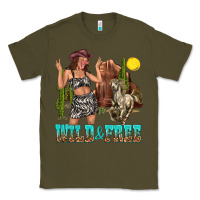 Army Green wild and free Classic Tee - texasbilliewilder