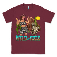 Burgundy wild and free Classic Tee - texasbilliewilder