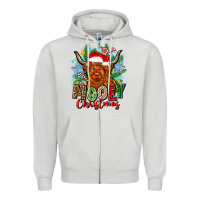 Dove Grey mooey christmas Zipper Hoodie - Zillion Design Studio