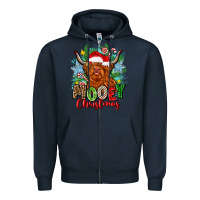 Navy mooey christmas Zipper Hoodie - Zillion Design Studio