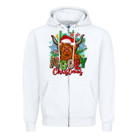 White mooey christmas Zipper Hoodie - Zillion Design Studio