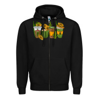 Black cactus coffee cups Zipper Hoodie - texasbilliewilder