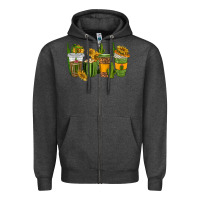 Charcoal Heather cactus coffee cups Zipper Hoodie - texasbilliewilder