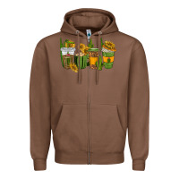 Chestnut cactus coffee cups Zipper Hoodie - texasbilliewilder