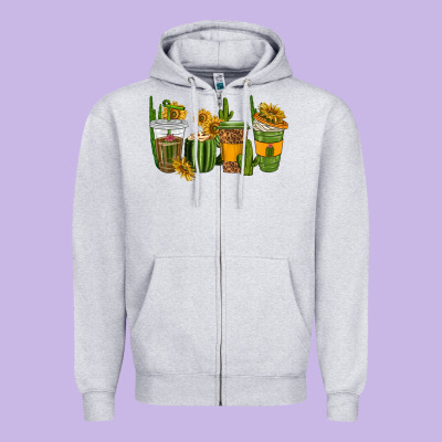 Zipper Hoodie cactus coffee cups