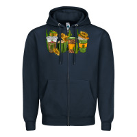 Navy cactus coffee cups Zipper Hoodie - texasbilliewilder